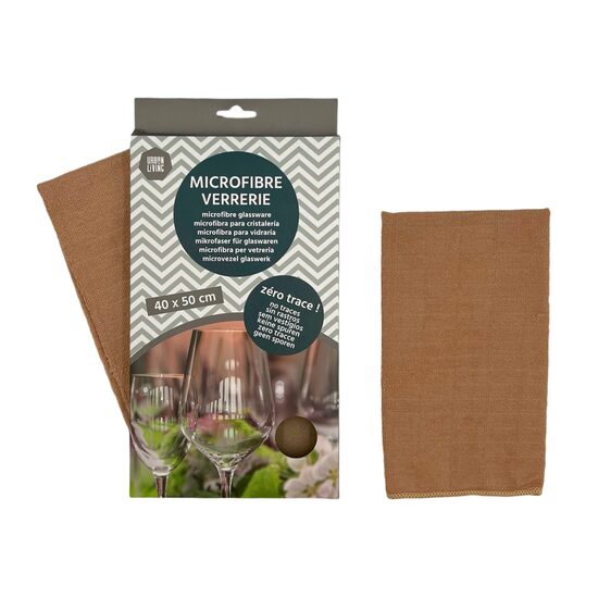 URBAN LIVING mikrofibras lupatiņa stiklam 40x50cm, bēša